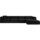  Manufacturer Color_Black -- Meridian Shaggy Fabric 4 pc Sectional IMAGE 3