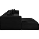 Manufacturer Color_Black -- Meridian Shaggy Fabric 4 pc Sectional IMAGE 4