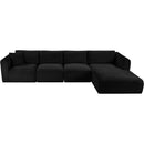  Manufacturer Color_Black -- Meridian Shaggy Fabric 4 pc Sectional IMAGE 6
