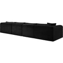  Manufacturer Color_Black -- Meridian Shaggy Fabric 4 pc Sectional IMAGE 7