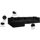  Manufacturer Color_Black -- Meridian Shaggy Fabric 5 pc Sectional IMAGE 13