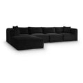  Manufacturer Color_Black -- Meridian Shaggy Fabric 5 pc Sectional IMAGE 1