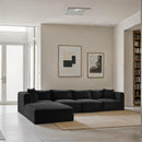  Manufacturer Color_Black -- Meridian Shaggy Fabric 5 pc Sectional IMAGE 2