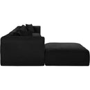  Manufacturer Color_Black -- Meridian Shaggy Fabric 5 pc Sectional IMAGE 4