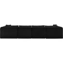  Manufacturer Color_Black -- Meridian Shaggy Fabric 5 pc Sectional IMAGE 5
