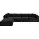  Manufacturer Color_Black -- Meridian Shaggy Fabric 5 pc Sectional IMAGE 6