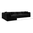  Manufacturer Color_Black -- Meridian Shaggy Fabric 5 pc Sectional IMAGE 12