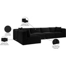  Manufacturer Color_Black -- Meridian Shaggy Fabric 5 pc Sectional IMAGE 13