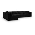  Manufacturer Color_Black -- Meridian Shaggy Fabric 5 pc Sectional IMAGE 1