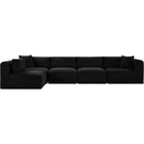  Manufacturer Color_Black -- Meridian Shaggy Fabric 5 pc Sectional IMAGE 3