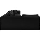  Manufacturer Color_Black -- Meridian Shaggy Fabric 5 pc Sectional IMAGE 4