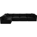  Manufacturer Color_Black -- Meridian Shaggy Fabric 5 pc Sectional IMAGE 6