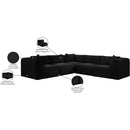  Manufacturer Color_Black -- Meridian Shaggy Fabric 5 pc Sectional IMAGE 12