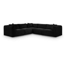  Manufacturer Color_Black -- Meridian Shaggy Fabric 5 pc Sectional IMAGE 1