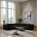  Manufacturer Color_Black -- Meridian Shaggy Fabric 5 pc Sectional IMAGE 2