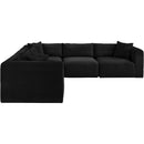  Manufacturer Color_Black -- Meridian Shaggy Fabric 5 pc Sectional IMAGE 4