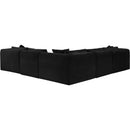  Manufacturer Color_Black -- Meridian Shaggy Fabric 5 pc Sectional IMAGE 5