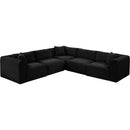  Manufacturer Color_Black -- Meridian Shaggy Fabric 5 pc Sectional IMAGE 6