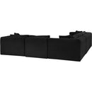  Manufacturer Color_Black -- Meridian Shaggy Fabric 5 pc Sectional IMAGE 7