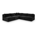  Manufacturer Color_Black -- Meridian Shaggy Fabric 5 pc Sectional IMAGE 1