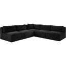  Manufacturer Color_Black -- Meridian Shaggy Fabric 5 pc Sectional IMAGE 3