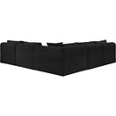  Manufacturer Color_Black -- Meridian Shaggy Fabric 5 pc Sectional IMAGE 5