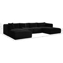  Manufacturer Color_Black -- Meridian Shaggy Fabric 5 pc Sectional IMAGE 12