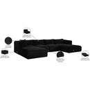  Manufacturer Color_Black -- Meridian Shaggy Fabric 5 pc Sectional IMAGE 13