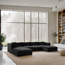  Manufacturer Color_Black -- Meridian Shaggy Fabric 5 pc Sectional IMAGE 2