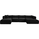 Manufacturer Color_Black -- Meridian Shaggy Fabric 5 pc Sectional IMAGE 3