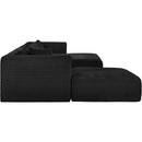  Manufacturer Color_Black -- Meridian Shaggy Fabric 5 pc Sectional IMAGE 4