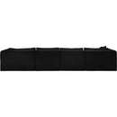  Manufacturer Color_Black -- Meridian Shaggy Fabric 5 pc Sectional IMAGE 5