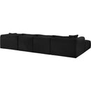  Manufacturer Color_Black -- Meridian Shaggy Fabric 5 pc Sectional IMAGE 7
