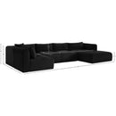  Manufacturer Color_Black -- Meridian Shaggy Fabric 5 pc Sectional IMAGE 12