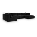  Manufacturer Color_Black -- Meridian Shaggy Fabric 5 pc Sectional IMAGE 1