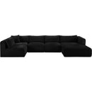 Manufacturer Color_Black -- Meridian Shaggy Fabric 5 pc Sectional IMAGE 3