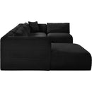  Manufacturer Color_Black -- Meridian Shaggy Fabric 5 pc Sectional IMAGE 4