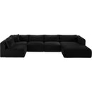  Manufacturer Color_Black -- Meridian Shaggy Fabric 5 pc Sectional IMAGE 6