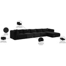  Manufacturer Color_Black -- Meridian Shaggy Fabric 5 pc Sectional IMAGE 13