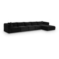  Manufacturer Color_Black -- Meridian Shaggy Fabric 5 pc Sectional IMAGE 1