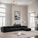 Manufacturer Color_Black -- Meridian Shaggy Fabric 5 pc Sectional IMAGE 2
