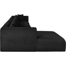  Manufacturer Color_Black -- Meridian Shaggy Fabric 5 pc Sectional IMAGE 4