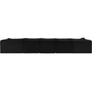  Manufacturer Color_Black -- Meridian Shaggy Fabric 5 pc Sectional IMAGE 5