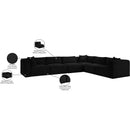  Manufacturer Color_Black -- Meridian Shaggy Fabric 6 pc Sectional IMAGE 13