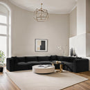  Manufacturer Color_Black -- Meridian Shaggy Fabric 6 pc Sectional IMAGE 2