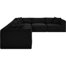  Manufacturer Color_Black -- Meridian Shaggy Fabric 6 pc Sectional IMAGE 4