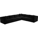  Manufacturer Color_Black -- Meridian Shaggy Fabric 6 pc Sectional IMAGE 6