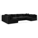  Manufacturer Color_Black -- Meridian Shaggy Fabric 6 pc Sectional IMAGE 11