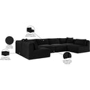  Manufacturer Color_Black -- Meridian Shaggy Fabric 6 pc Sectional IMAGE 12