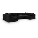 Manufacturer Color_Black -- Meridian Shaggy Fabric 6 pc Sectional IMAGE 1